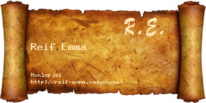 Reif Emma névjegykártya